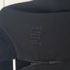 Pink zip up sherpa reversible sweatshirt